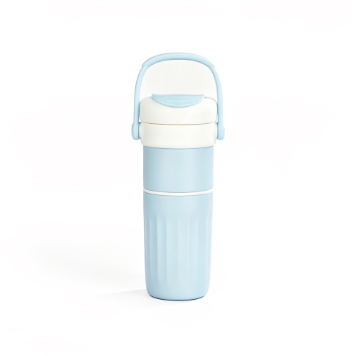 Custom Logo Double Wall Stainless Steel Tumbler with Straw & Spoon