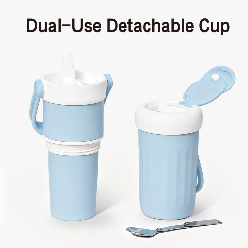 Custom Logo Double Wall Stainless Steel Tumbler with Straw & Spoon