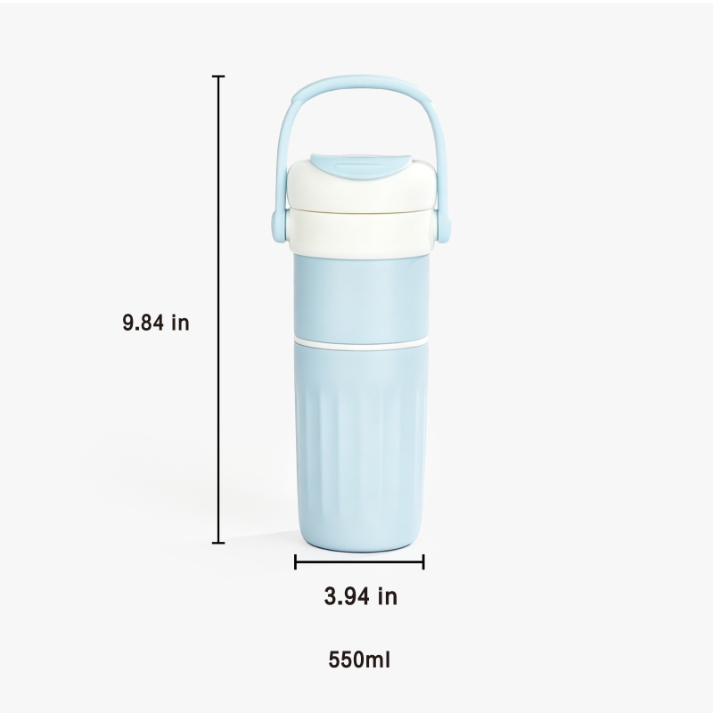 Custom Logo Double Wall Stainless Steel Tumbler with Straw & Spoon