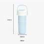 Custom Logo Double Wall Stainless Steel Tumbler with Straw & Spoon