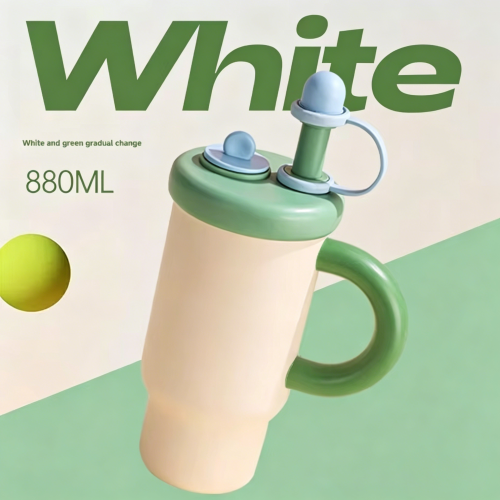 Macaron 880ml Stainless Steel Double Wall Car Tumbler Straw