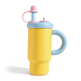 Macaron 880ml Stainless Steel Double Wall Car Tumbler Straw