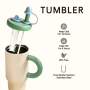 Macaron 880ml Stainless Steel Double Wall Car Tumbler Straw