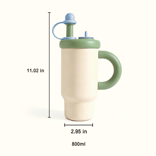 Macaron 880ml Stainless Steel Double Wall Car Tumbler Straw