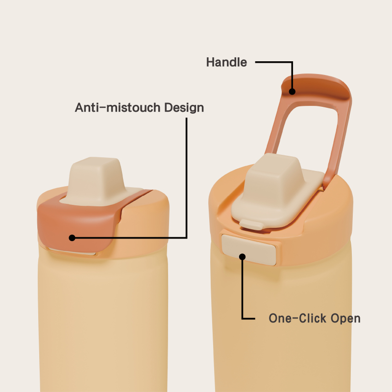 Kids Insulated Water Bottle 400ml - Leakproof Straw Lid