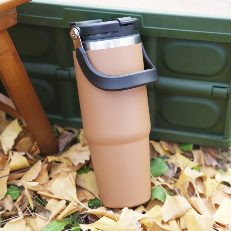 40oz Insulated Tumbler with Handle and Straw Lid Leak Proof