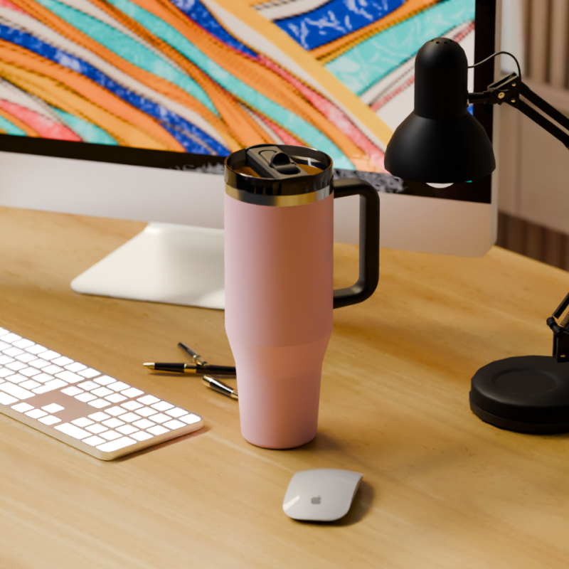 40oz Vacuum Insulated Travel Tumbler with Handle