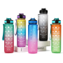 1000ml Gradient Motion Plastic Water Bottle with Scale Transparent Water Bottle Plastic with Rope