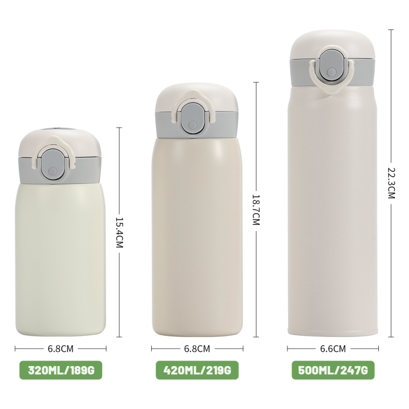 Customizable 320ml 500ml Stainless Steel Bounce Lid Vacuum Water Bottles for Office Portable American Sports Hot Cold Drinkware