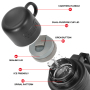 Outdoor Camping Vacuum Insulated Stainless Steel Travel Pot 1200ml/1500ml/2000ml Hidden Rotary Pull Rope for Water Drink