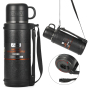Outdoor Camping Vacuum Insulated Stainless Steel Travel Pot 1200ml/1500ml/2000ml Hidden Rotary Pull Rope for Water Drink