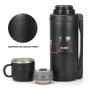 Outdoor Camping Vacuum Insulated Stainless Steel Travel Pot 1200ml/1500ml/2000ml Hidden Rotary Pull Rope for Water Drink