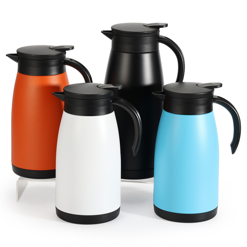 Customized Luxury Double Wall Stainless Steel Coffee Pot 500m-1500ml Hot Cold Thermal Insulation Performance Handgrip Handle