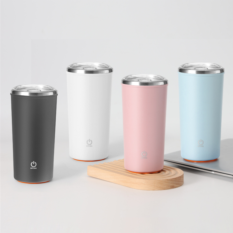 USB 400ML Rechargeable Portable Stainless Steel Stirring Mug Auto Mixing Coffee Cup With Stir Bar for Coffee Milk Tea