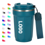 Custom logo Vacuum Flask Coffee Mug Double Wall Stainless Steel Water Bottle Portable Coffee Mug with Lid
