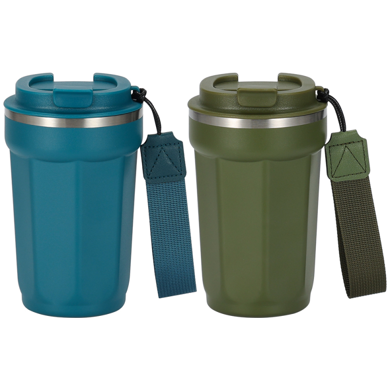 Custom logo Vacuum Flask Coffee Mug Double Wall Stainless Steel Water Bottle Portable Coffee Mug with Lid