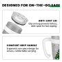 Mucr 38 oz Insulated Car Mug with Handle and Straw Ceramic Coated Interior Double Wall Vacuum Stainless Steel Tumbler Leakproof Fits Cup Holder