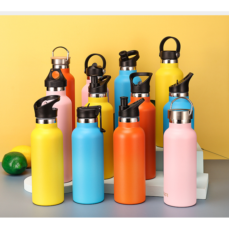 Custom logo Vacuum Flask 18/8 Stainless Steel Water Bottle Insulated Water Tumbler with Multiple Styles Lid