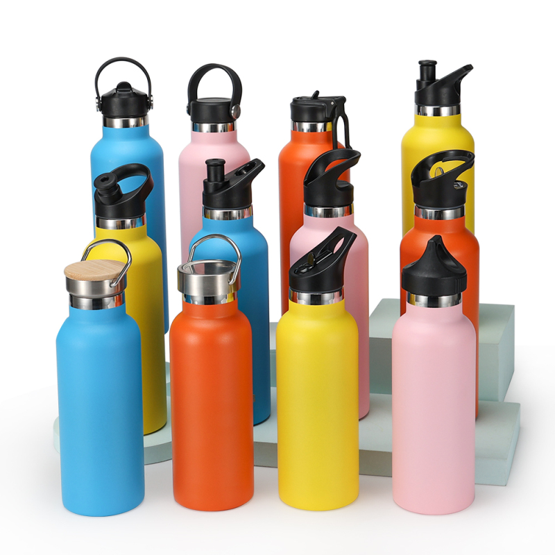 Custom logo Vacuum Flask 18/8 Stainless Steel Water Bottle Insulated Water Tumbler with Multiple Styles Lid