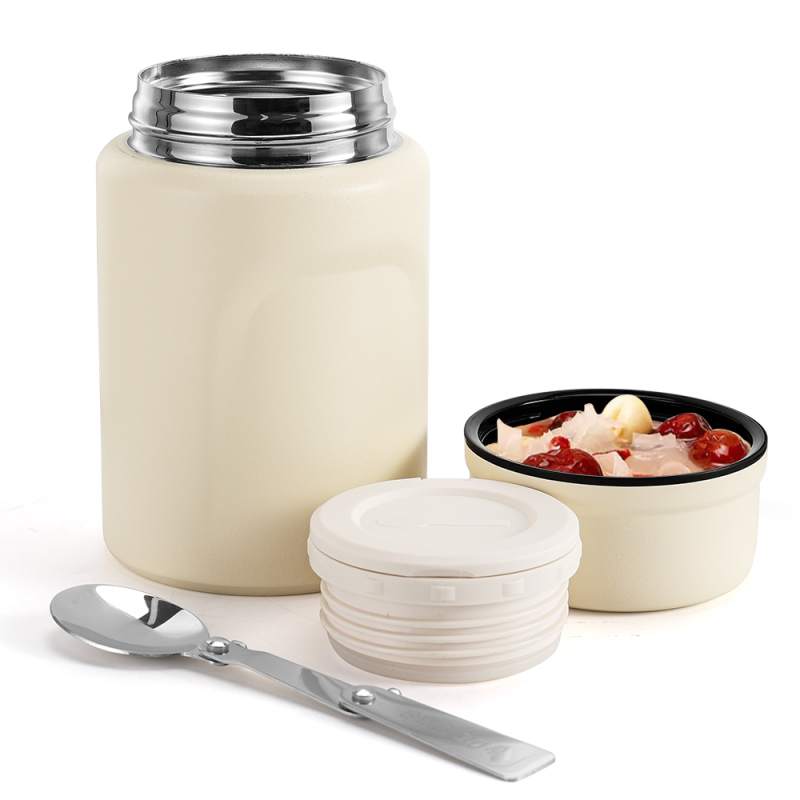 Factory Supplier Lunch Box Double Wall Stainless Steel Food Jar Vacuum Insulated Bottle with Spoon