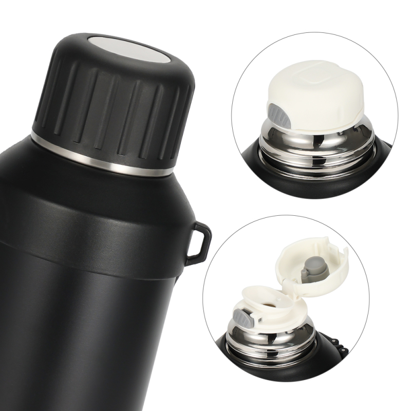 Outdoor 0.9L/1.2L Thermal Insulated Stainless Steel Kettle Portable Vacuum Flask Handle Lid Strap Insulated for Cold Performance