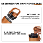 Mucr 20 oz Insulated Shaker Bottle with Handle Double Wall Vacuum Stainless Steel Leakproof Protein Shaker with Bottom Storage for Gym