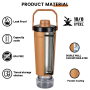 Mucr 20 oz Insulated Shaker Bottle with Handle Double Wall Vacuum Stainless Steel Leakproof Protein Shaker with Bottom Storage for Gym