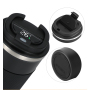 New Double Wall Coffee Mug Insulated Vacuum Cup Stainless Steel Water Bottle with LED Lid Tumbler for Travel and Camping