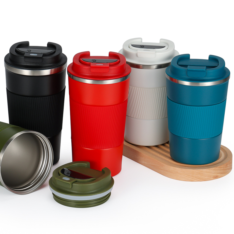 New Double Wall Coffee Mug Insulated Vacuum Cup Stainless Steel Water Bottle with LED Lid Tumbler for Travel and Camping