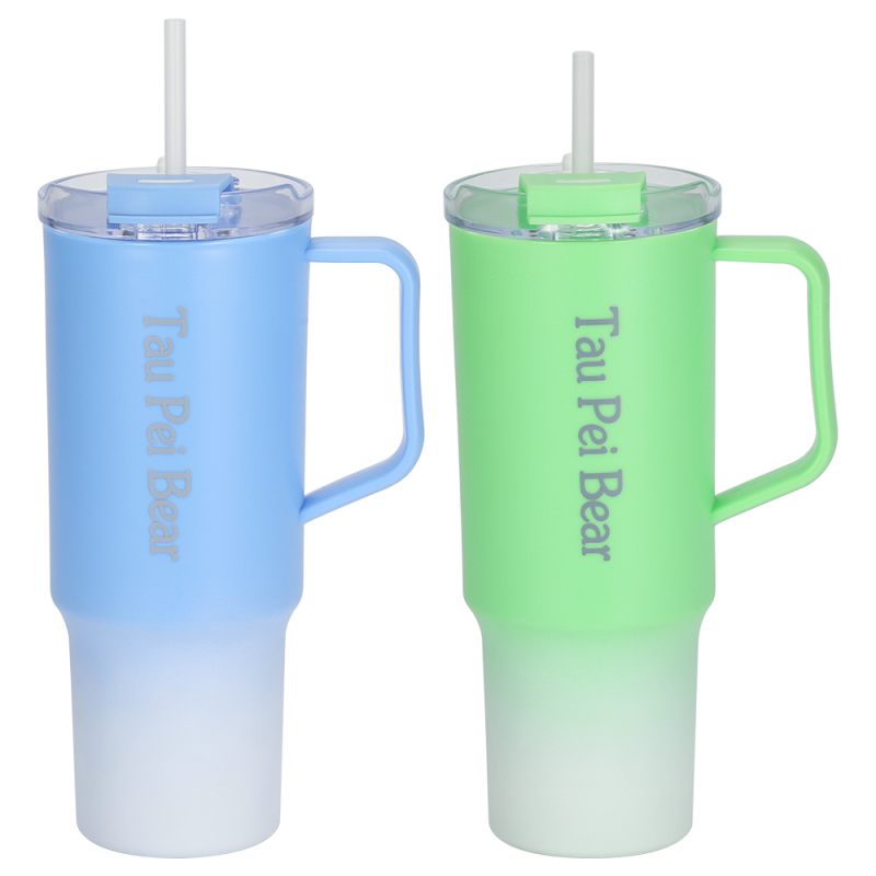 1200ML 40oz Reusable Plastic Travel Tumbler Portable PC Coffee Juice Drinkware with Straw for Car and Home Use