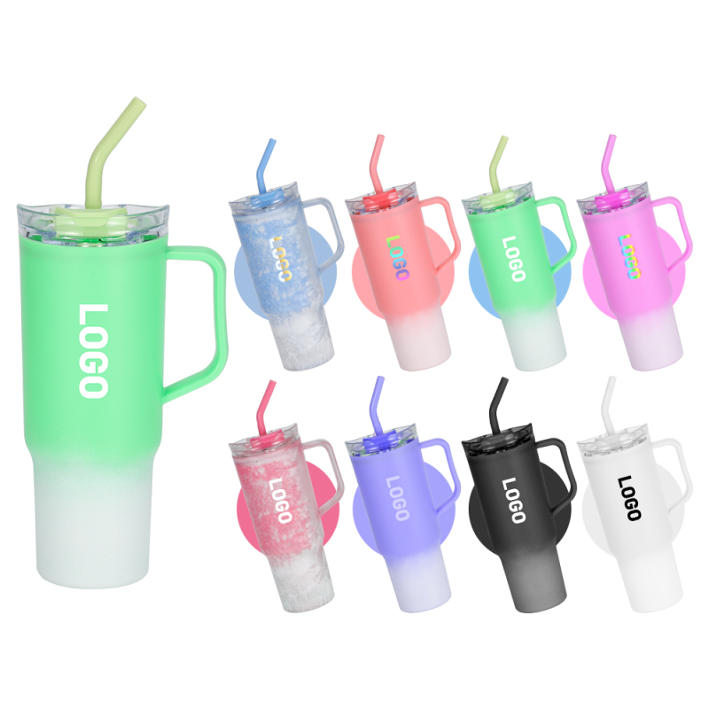 1200ML 40oz Reusable Plastic Travel Tumbler Portable PC Coffee Juice Drinkware with Straw for Car and Home Use