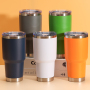 30oz Stainless Steel Double Wall Vacuum Insulated Tumbler Cups Coffee Mugs Lids for Hot Cold Beverages American