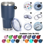 30oz Stainless Steel Double Wall Vacuum Insulated Tumbler Cups Coffee Mugs Lids for Hot Cold Beverages American