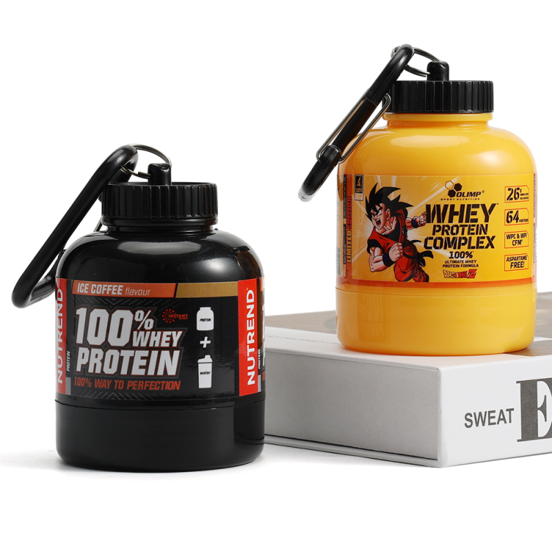 Leak-Proof Gym Bag Clip Holder Protein Powder Bottle with Carabiner Training Cup Personal Drinkware for Training Giveaways