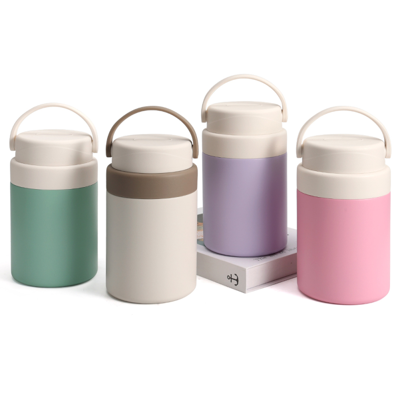 Stainless Steel Food Jar BPA Free Food Storage Container Double Wall Food Jar with Handle