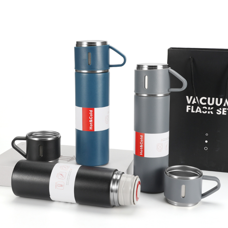 Classic 500ml Food Grade Stainless Steel Vacuum Tumbler Set Leak-Proof Eco-Friendly Business Gift Water Bottle Daily Use