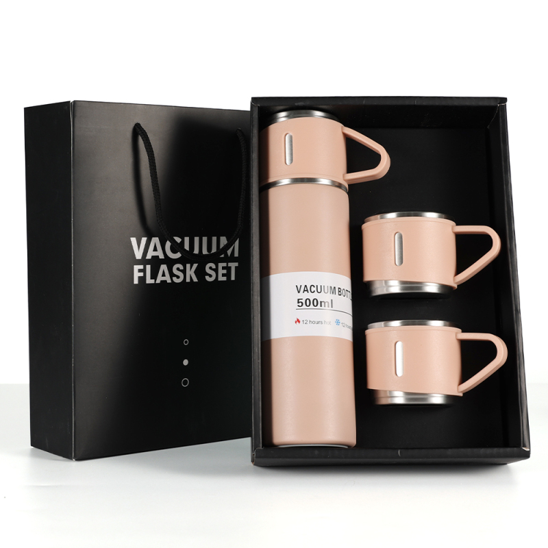 Classic 500ml Food Grade Stainless Steel Vacuum Tumbler Set Leak-Proof Eco-Friendly Business Gift Water Bottle Daily Use