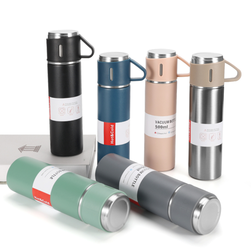 Classic 500ml Food Grade Stainless Steel Vacuum Tumbler Set Leak-Proof Eco-Friendly Business Gift Water Bottle Daily Use