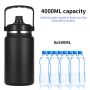 Large Capacity 4L Stainless Steel Insulated Flask Iced Bottle Outdoor Travel Camping Ice Pot with Handle