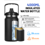 Large Capacity 4L Stainless Steel Insulated Flask Iced Bottle Outdoor Travel Camping Ice Pot with Handle