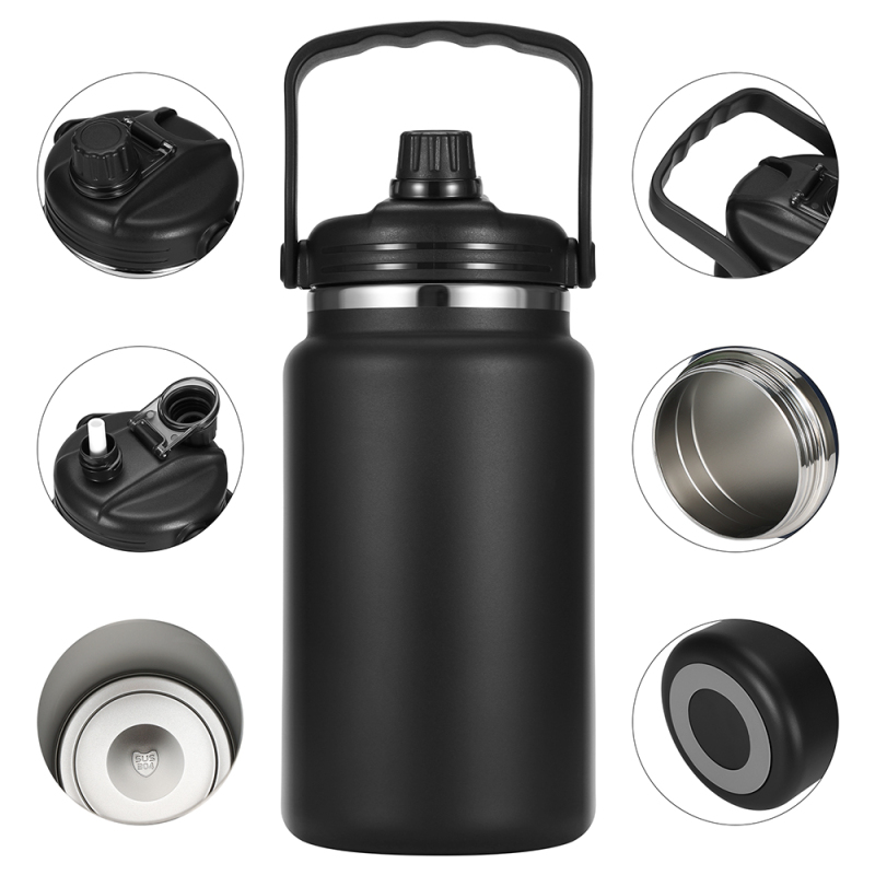 Large Capacity 4L Stainless Steel Insulated Flask Iced Bottle Outdoor Travel Camping Ice Pot with Handle