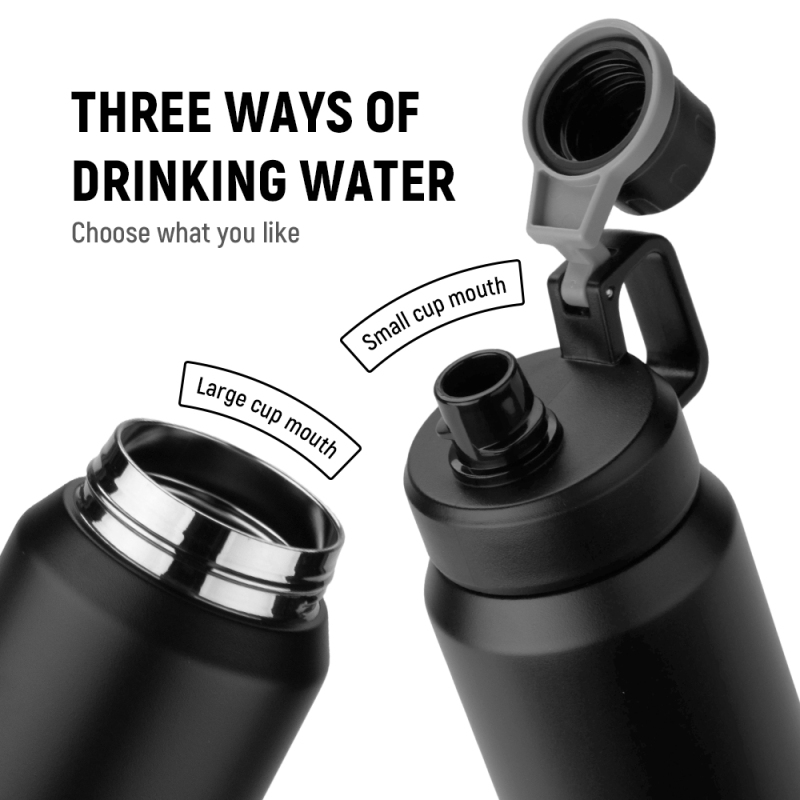 Mucr 20oz 600ml Stainless Steel Vacuum Flask with Double Wall Bottle Hot Water Fitness Outdoor Sports Water Bottle for Travel