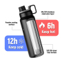 Mucr 20oz 600ml Stainless Steel Vacuum Flask with Double Wall Bottle Hot Water Fitness Outdoor Sports Water Bottle for Travel
