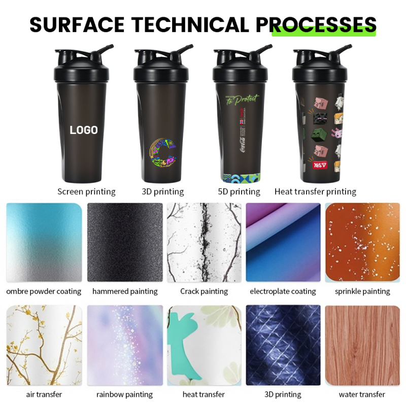 Custom Logo 400ml 600ml Wholesale Clear Protein Shaker Bottle for Sports and Gym With Mixing Ball