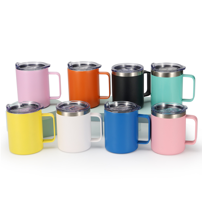 New Popular 12oz/14oz/16oz/24oz  Stainless Steel Office Coffee Cup with Handle Top-selling Tumbler