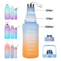 High-Capacity 3-in-1 2000ml Sports Water Bottle Clear Plastic Wide Mouth Lid Direct Drinking for Outdoor Tours PP Boiling Water