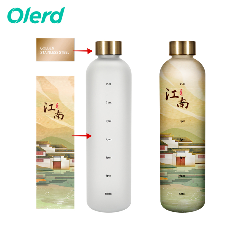 2024 New Arrivals 32oz Motivational Tritan Water Bottle Plastic Drinkware with Time Marker