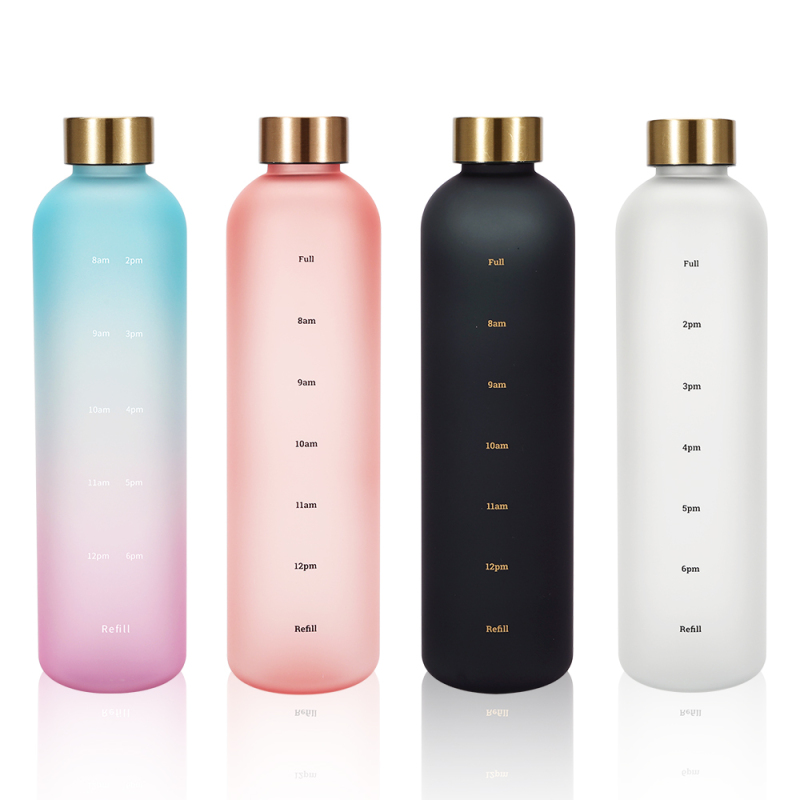 2024 New Arrivals 32oz Motivational Tritan Water Bottle Plastic Drinkware with Time Marker
