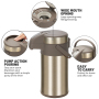Large Capacity 3L 4L Double Wall Vacuum Insulated Stainless Steel 316 Air Pressure Pot Flask Keep Hot Cold Drinks with Handle