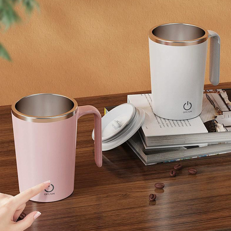 400ml Stainless Steel Sports-Style Coffee Mug Handle Cold Thermal Vacuum Flask with Water Food for Gyms Use Includes Lids
